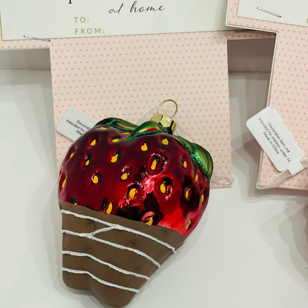 Cupcakes and Cashmere Christmas Large Chocolate Covered Strawberries Ornaments